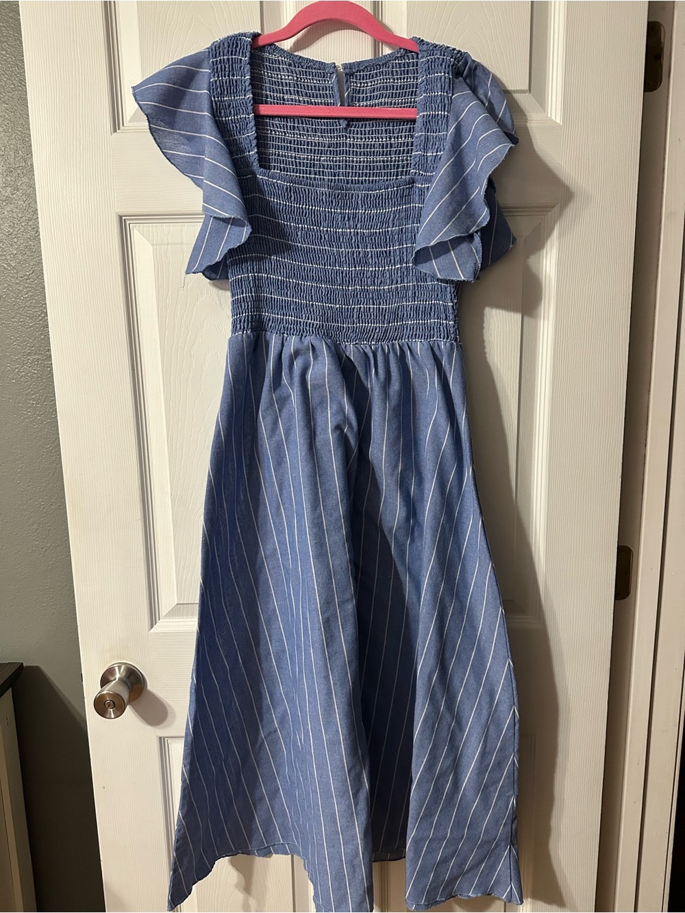 CUPSHE Women’s Blue Striped Smocked Sundress